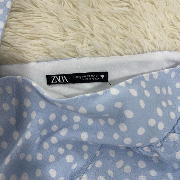Zara Sky Blue Polka Dot Mini Dress - Picture 7 of 7